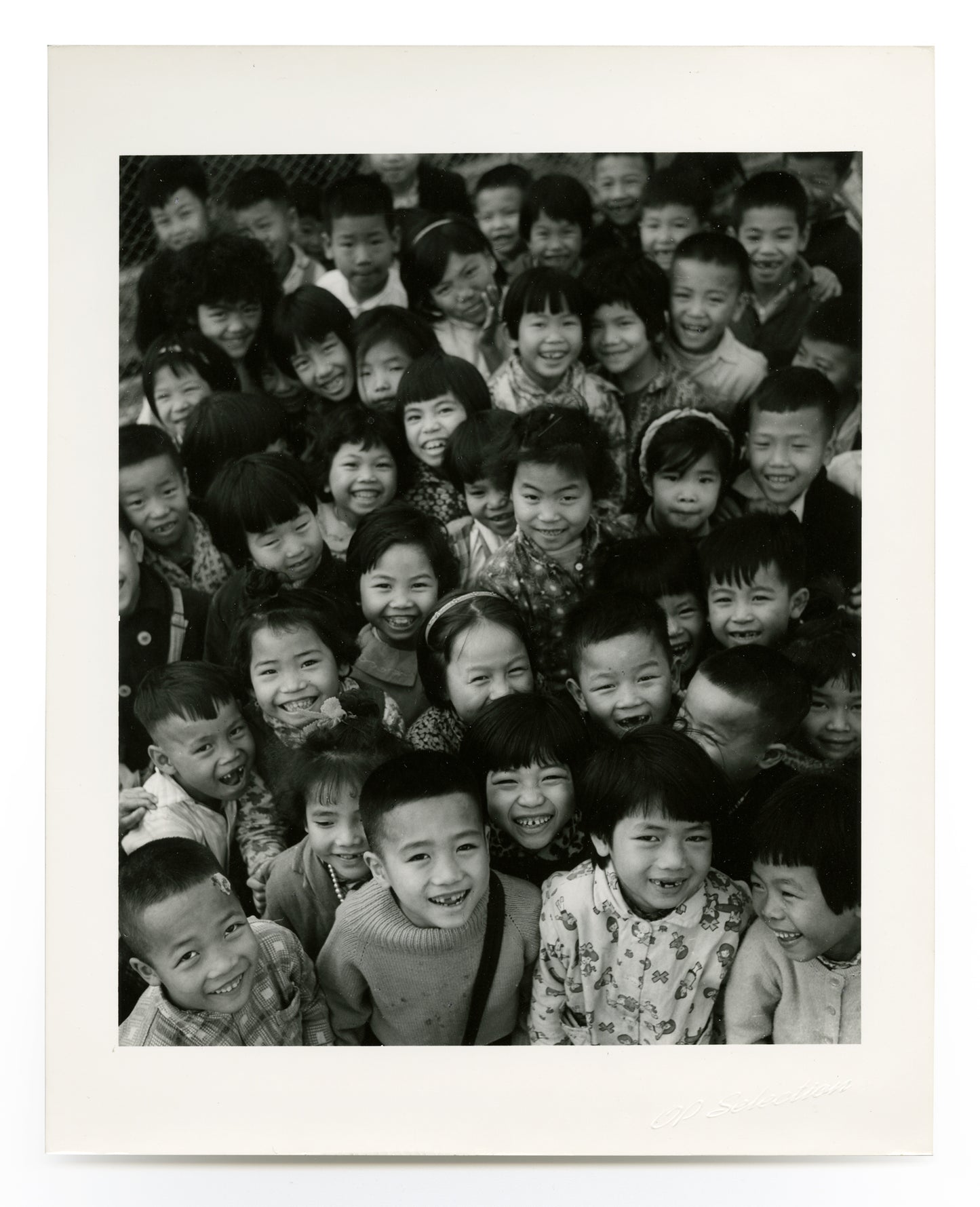 Laughing faces of children