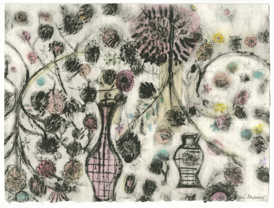 Irina Schestakowich - (drypoint+stitching flower) #1