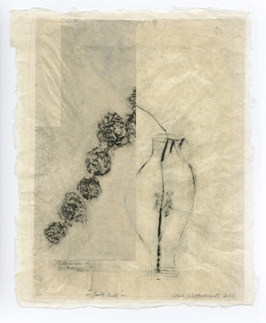 Irina Schestakowich - (drypoint+stitching flower) #2