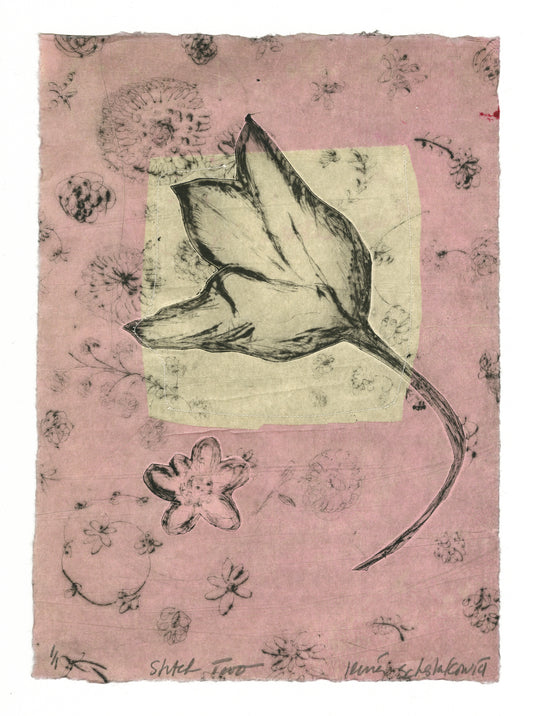 Irina Schestakowich - (drypoint+stitching flower) #4