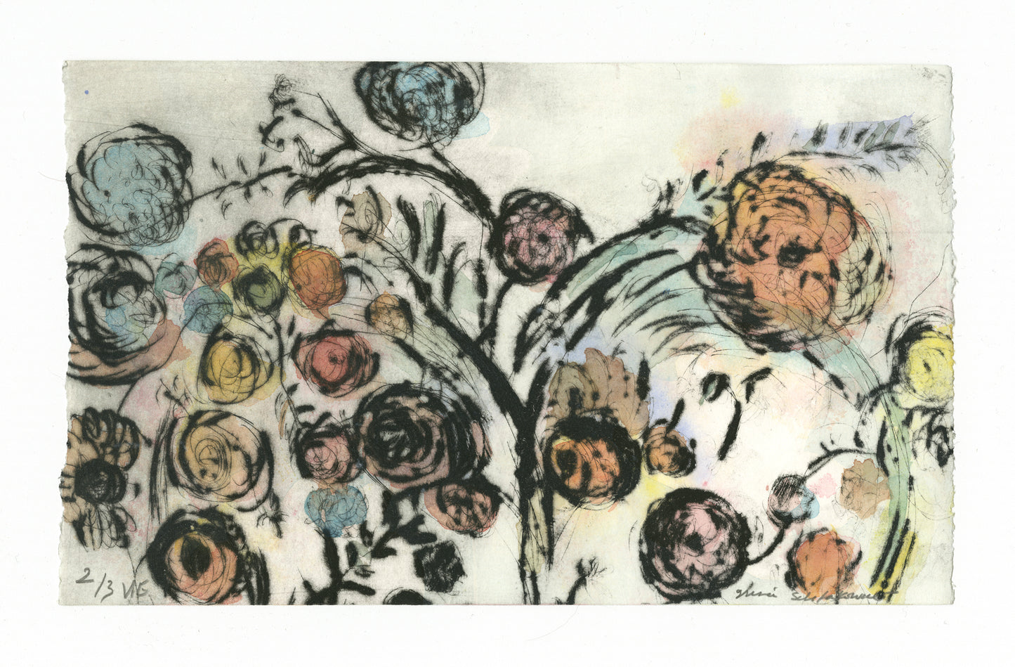Irina Schestakowich - (drypoint flower) #1